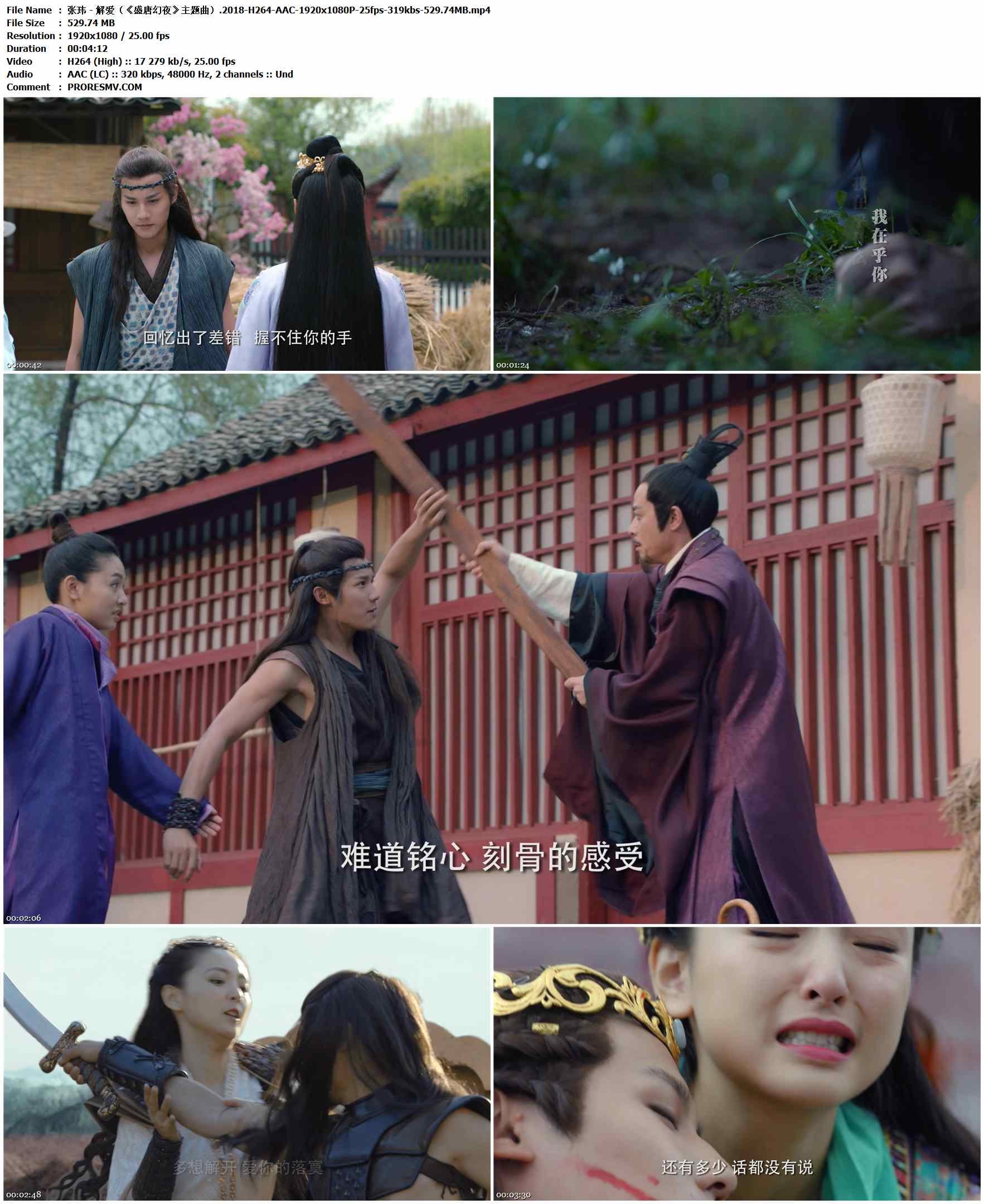 张玮 - 解爱（《盛唐幻夜》主题曲）.2018-H264-AAC-1920x1080P-25fps-319kbs-529.74MB官方MV_高清MV